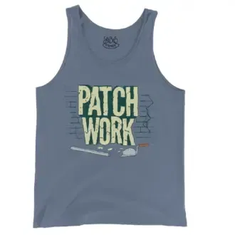 Patch Work Men/Unisex Tank Top in Blue Jean Color