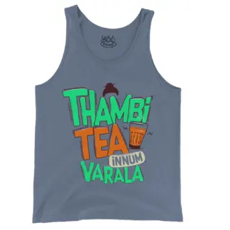 Thambi Tea Innum Varala Men/Unisex Tank Top in Blue Jean Color