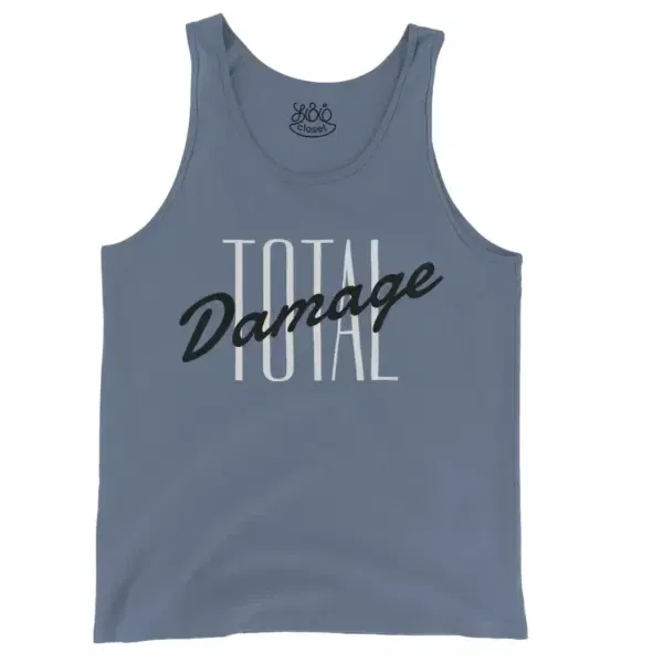 Total Damage Men/Unisex Tank Top in Blue Jean Color