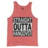 Straight Outta Hangover Men/Unisex Tank Top in Bright Salmon Color
