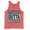 Straight Outta Madurai Men/Unisex Tank Top in Bright Salmon Color