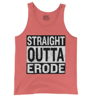 Straight Outta Erode Men/Unisex Tank Top in Bright Salmon Color