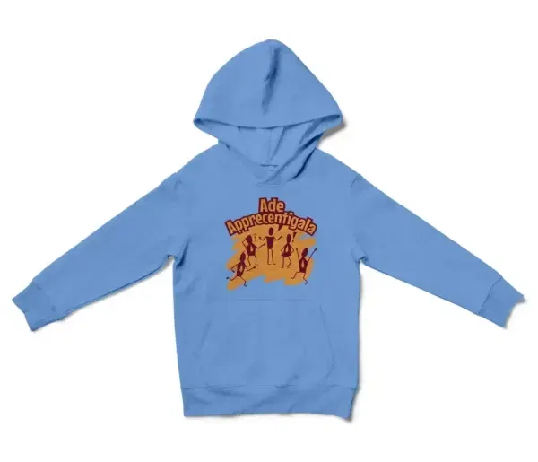 Ade Apprecentingala Unisex Youth Hoodie in Carolina Blue Color