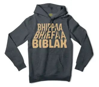 Bhippa Bhiffa Biblak Men/Unisex Hoodie in Charcoal Heather Color