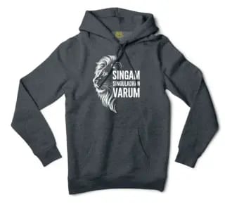 Singam Singuladhan Varum Men/Unisex Hoodie in Charcoal Heather Color