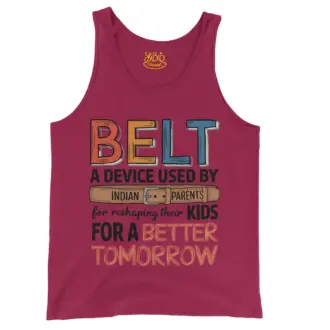 Belt A Device Men/Unisex Tank Top in Crimson Color