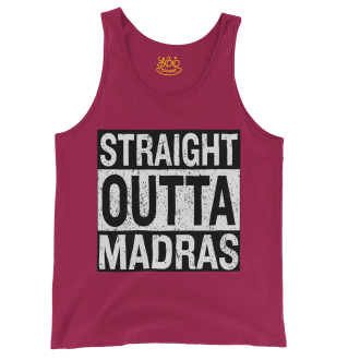 Straight Outta Madras Men/Unisex Tank Top in Crimson Color