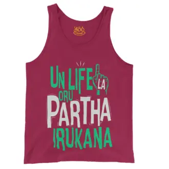 Un Life La Oru Partha Irukana Men/Unisex Tank Top in Crimson Color