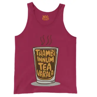 Thambi Innum Tea Varala Men/Unisex Tank Top in Crimson Color