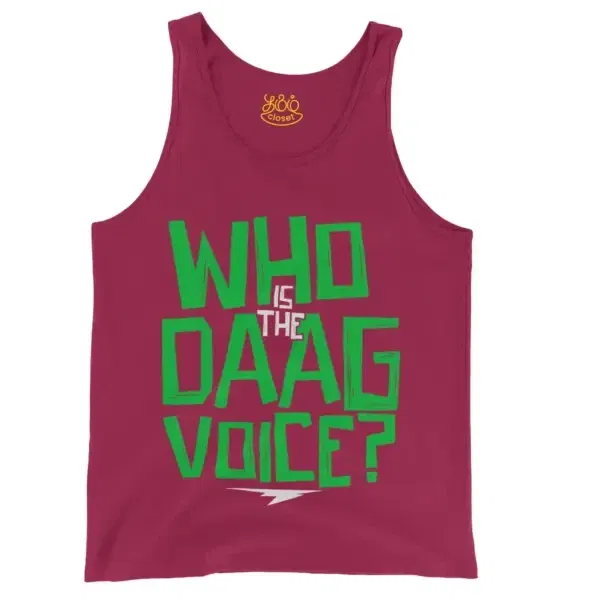 Who Is The Daag Voice Men/Unisex Tank Top in Crimson Color