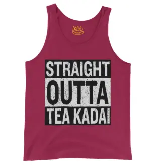 Straight Outta Tea Kadai Men/Unisex Tank Top in Crimson Color