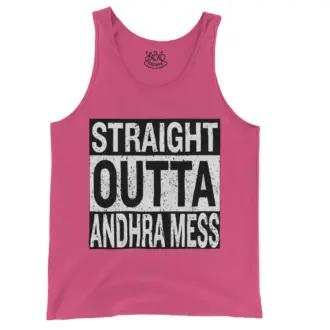 Straight Outta Andhra Mess Men/Unisex Tank Top in Crunchberry Color