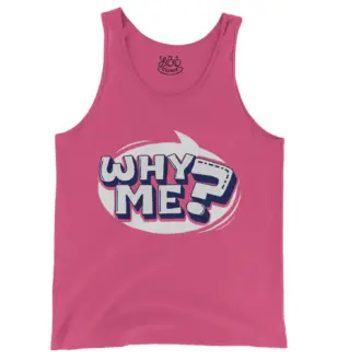Why Me? Men/Unisex Tank Top in Crunchberry Color