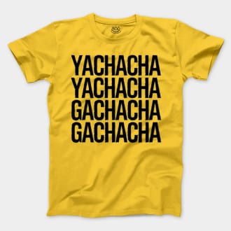 Yachacha Yachacha, Gachacha Gachacha - Black Men/Unisex T-Shirt in Daisy Color
