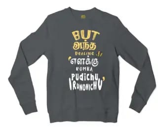 But Antha Dealing Enaku Romba Pudichu Irundhichu Men/Unisex Long Sleeve T-Shirt in Dark Heather Color