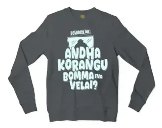 Echuuse Me Andha Korangu Bomma Ena Velai? Men/Unisex Long Sleeve T-Shirt in Dark Heather Color