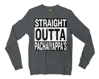 Straight Outta Pachaiyappa's Men/Unisex Long Sleeve T-Shirt in Dark Heather Color