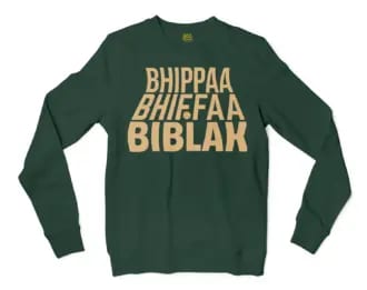 Bhippa Bhiffa Biblak Men/Unisex Long Sleeve Sweatshirt in Forest Green Color