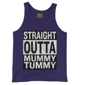 Straight Outta Mummy Tummy Men/Unisex Tank Top in Grape Color