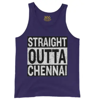 Straight Outta Chennai Men/Unisex Tank Top in Grape Color