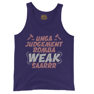 Unga Judgement Romba Weak Saarrr Men/Unisex Tank Top in Grape Color