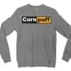 Cornpuff Men/Unisex Long Sleeve Sweatshirt in Graphite Heather Color