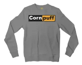 Cornpuff Men/Unisex Long Sleeve Sweatshirt in Graphite Heather Color