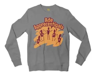 Ade Apprecentingala Men/Unisex Long Sleeve Sweatshirt in Graphite Heather Color