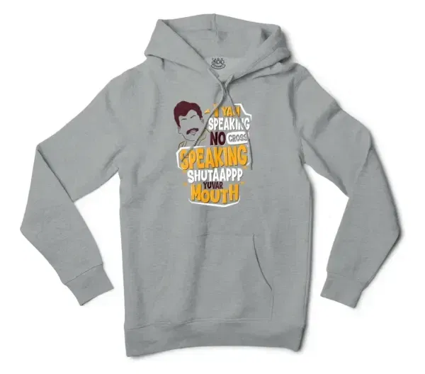 I Yam Speaking No Cross Speaking Men/Unisex Hoodie in Grey Heather Color