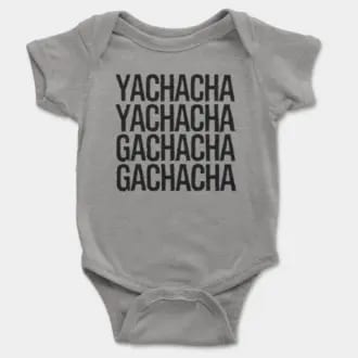 Yachacha Yachacha, Gachacha Gachacha - Black Short Sleeve Baby Onesie in Heather Color