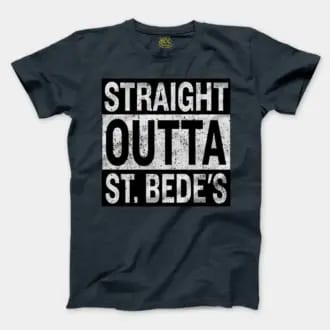 Straight Outta St. Bedes Men/Unisex T-Shirt in Heather Navy Color