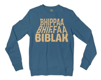Bhippa Bhiffa Biblak Men/Unisex Long Sleeve T-Shirt in Indigo Blue Color