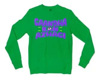 Gaandha Kan Azhagi Men/Unisex Long Sleeve T-Shirt in Irish Green Color