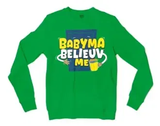 Babyma Belieuv Me Men/Unisex Long Sleeve T-Shirt in Irish Green Color