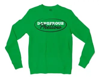 Dangerous Phellow Men/Unisex Long Sleeve Sweatshirt in Irish Green Color