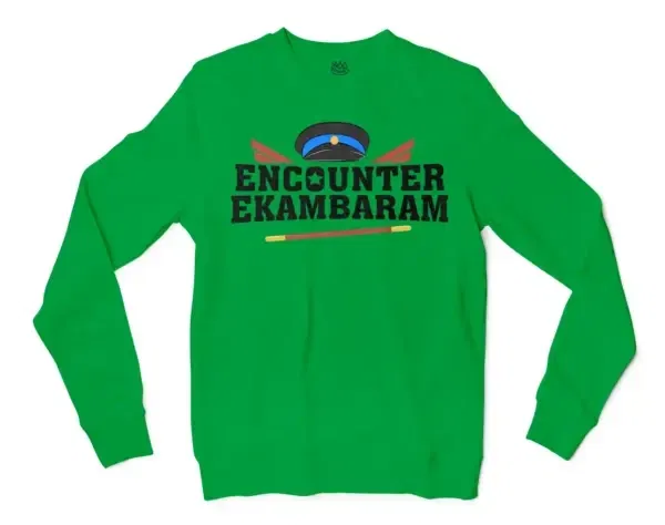 Encounter Ekambaram Men/Unisex Long Sleeve Sweatshirt in Irish Green Color