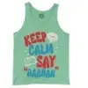 Keep Calm And Say Aaahan Men/Unisex Tank Top in Island Reef Color