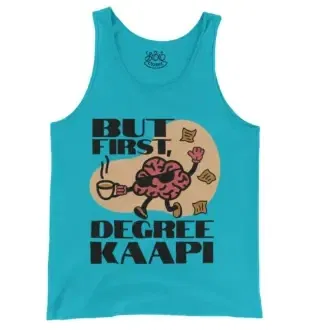 But First Degree Kaapi Men/Unisex Tank Top in Lagoon Color