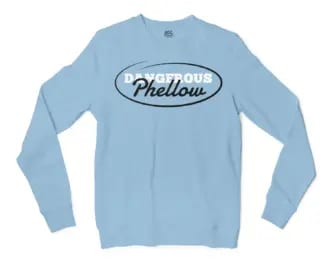 Dangerous Phellow Men/Unisex Long Sleeve T-Shirt in Light Blue Color