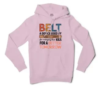 Belt A Device Men/Unisex Hoodie in Light Pink Color