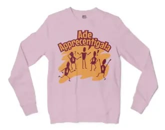 Ade Apprecentingala Men/Unisex Long Sleeve T-Shirt in Light Pink Color
