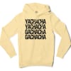 Yachacha Yachacha, Gachacha Gachacha - Black Men/Unisex Hoodie in Light Yellow Color