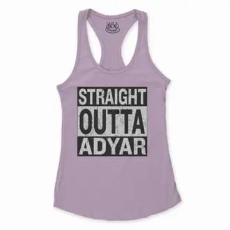 Straight Outta Adyar Women's Racerback Tank in Lilac Color