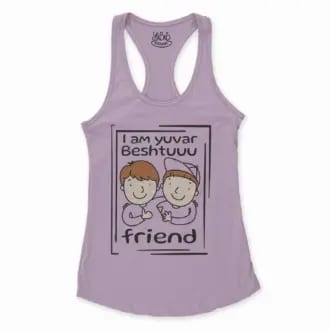 Iam Yuvar Best Friend Women's Racerback Tank in Lilac Color