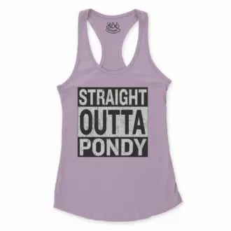 Straight Outta Pondy Women's Racerback Tank in Lilac Color