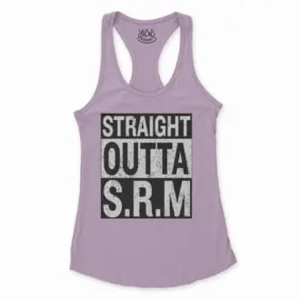Straight Outta Srm University Women's Racerback Tank in Lilac Color