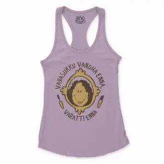 Vayasuku Vantha Enna Varati Enna Women's Racerback Tank in Lilac Color