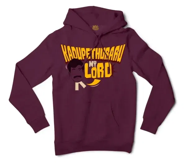 Kadupethuraru My Lord Men/Unisex Hoodie in Maroon Color