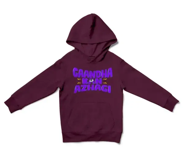 Gaandha Kan Azhagi Unisex Youth Hoodie in Maroon Color