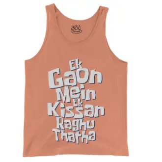 Ek Gaon Mein Ek Kissan Raghu Thatha Men/Unisex Tank Top in Melon Color